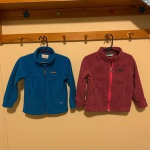 Toddler Columbia Zip Up sweat shirts 3T